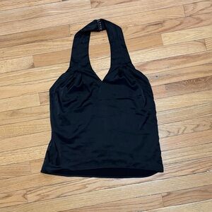 superdown Bacless Black Halter Top